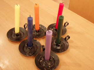 Rainbow candles used by Kiristo-no-Kaze